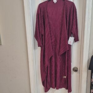 LuLaRoe Rich Burgundy Women's Shirley Cover Up
